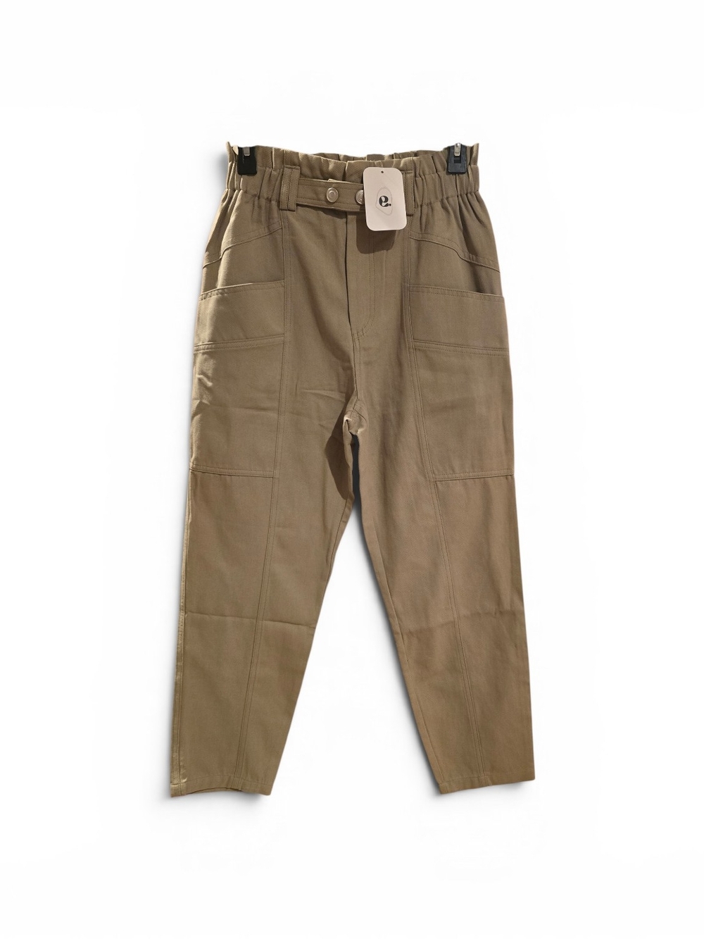 Elodie Women's Relaxed Fit Chinos in Khaki Tan Size M